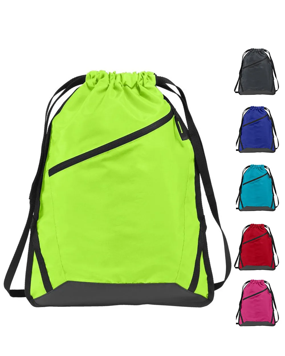 12 ct Zip-It Drawstring Backpack with Adjustable Straps - By Dozen