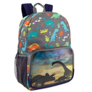 17-Inch Dinosaur Backpack with Side Mesh Pockets