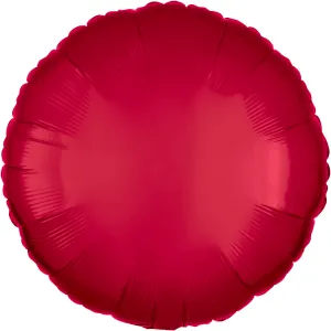 18" Metallic Red Round Balloon - Radiant Party Accent (5/Pk)