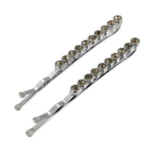 1928 Bridal Sleek Round Multi Crystal Bobby Pins Set