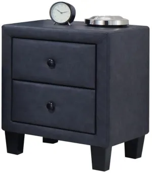 2-Tone Gray Upholstered Contemporary Nightstand By Homeroots