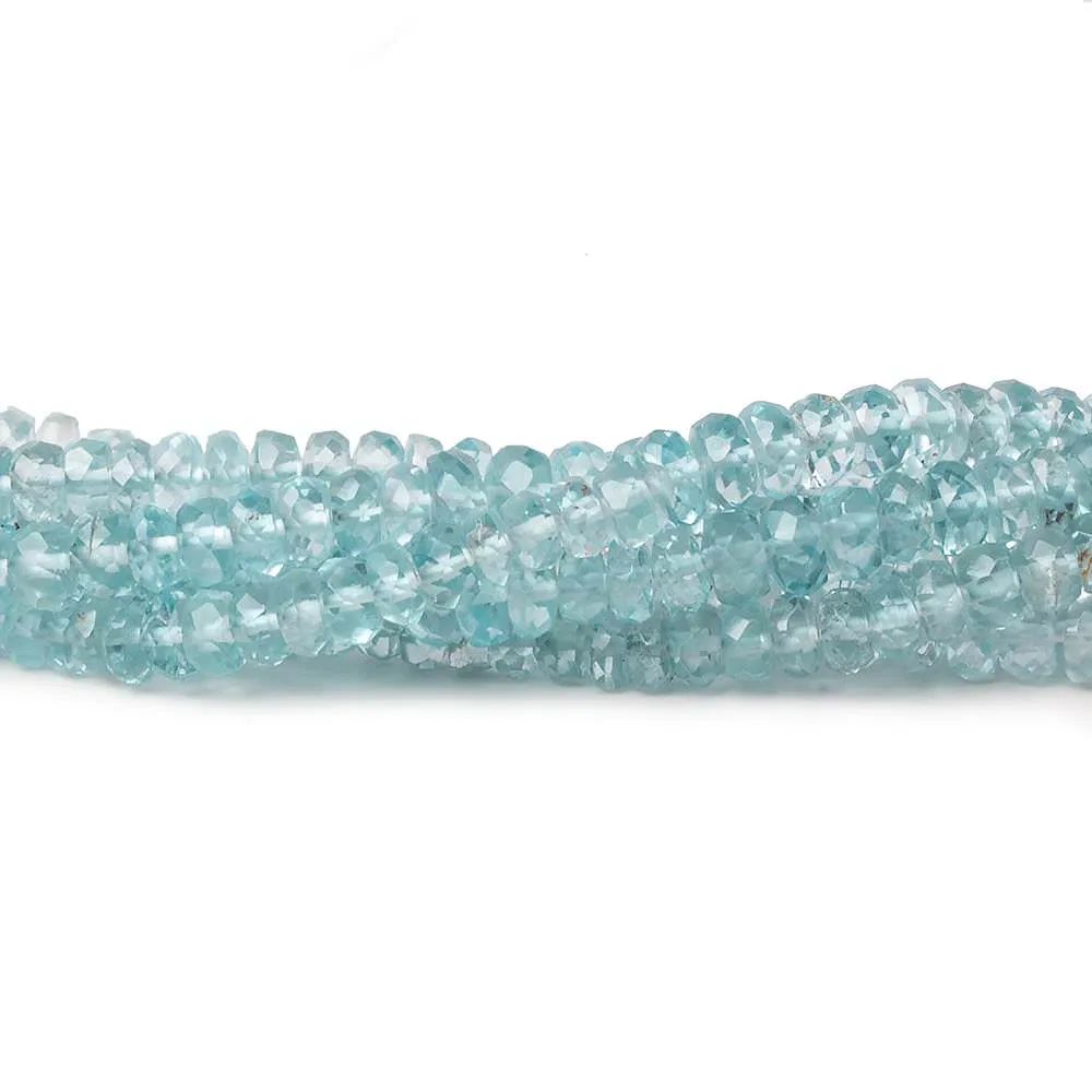 3-4.5mm Sky Blue Topaz Faceted Rondelle Beads 16 inch 200 beads