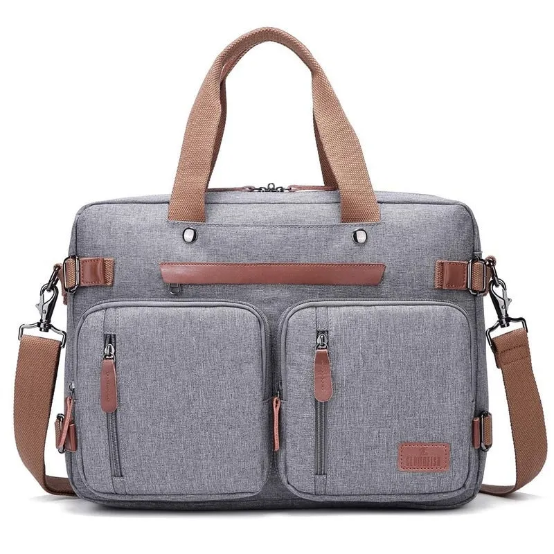 3 in 1 Convertible Laptop Backpack - Water Resistant, Stylish | Detachable Straps | 15.6 inch | Grey