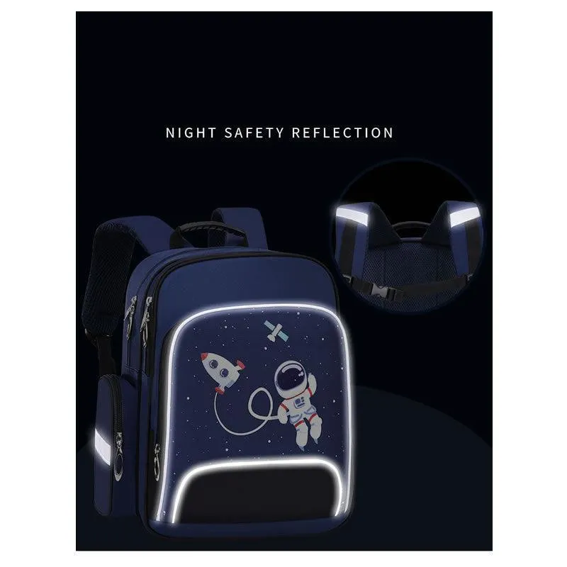 42cm Space Astronaut Children's School Backpacks MD-35 BLACK AND NAVY BLUE