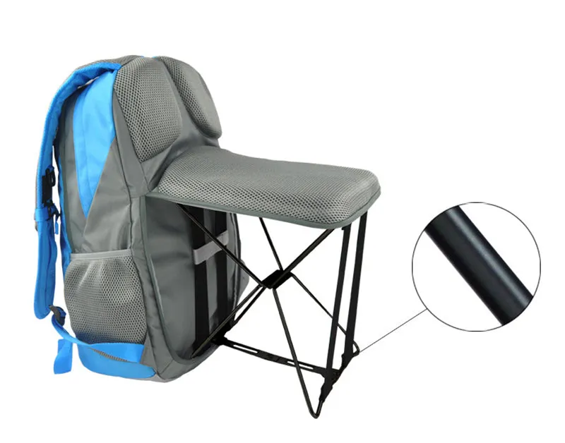 47L Multi-functional Fishing Backpack With a Folding Chair