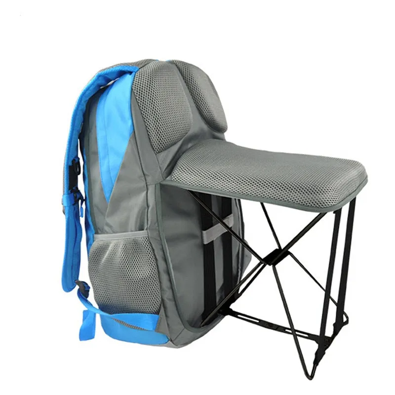 47L Multi-functional Fishing Backpack With a Folding Chair