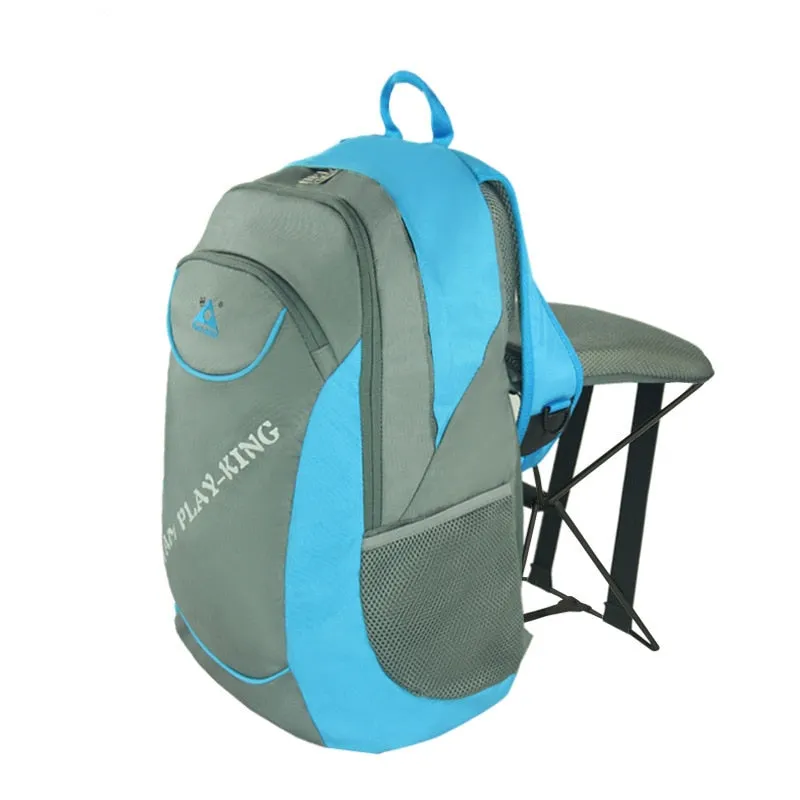 47L Multi-functional Fishing Backpack With a Folding Chair