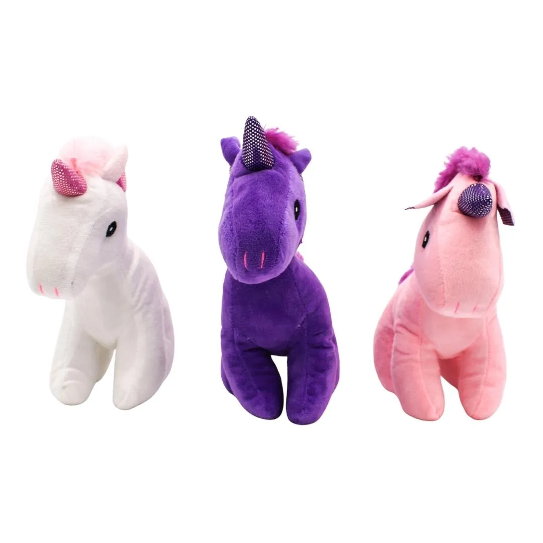 8" Plush Unicorn with Mane, 3C (Dozen)