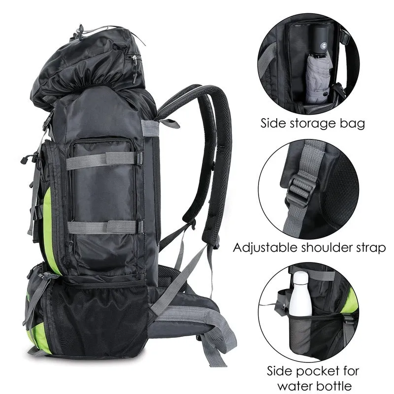 90 Litres Hiking Backpack - Water-Resistant, Spacious Design | Adjustable Straps | Dark Grey