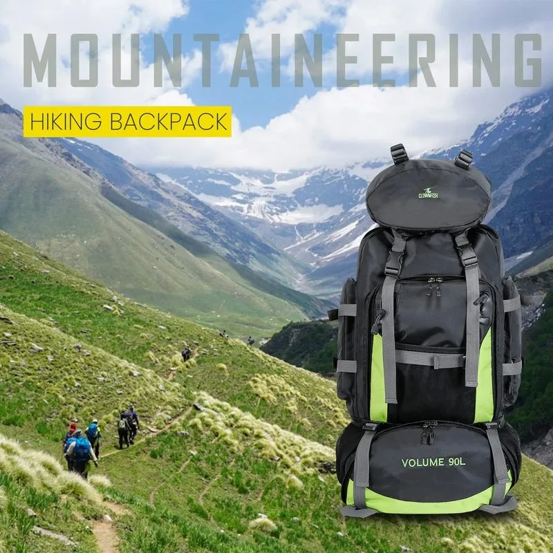 90 Litres Hiking Backpack - Water-Resistant, Spacious Design | Adjustable Straps | Dark Grey