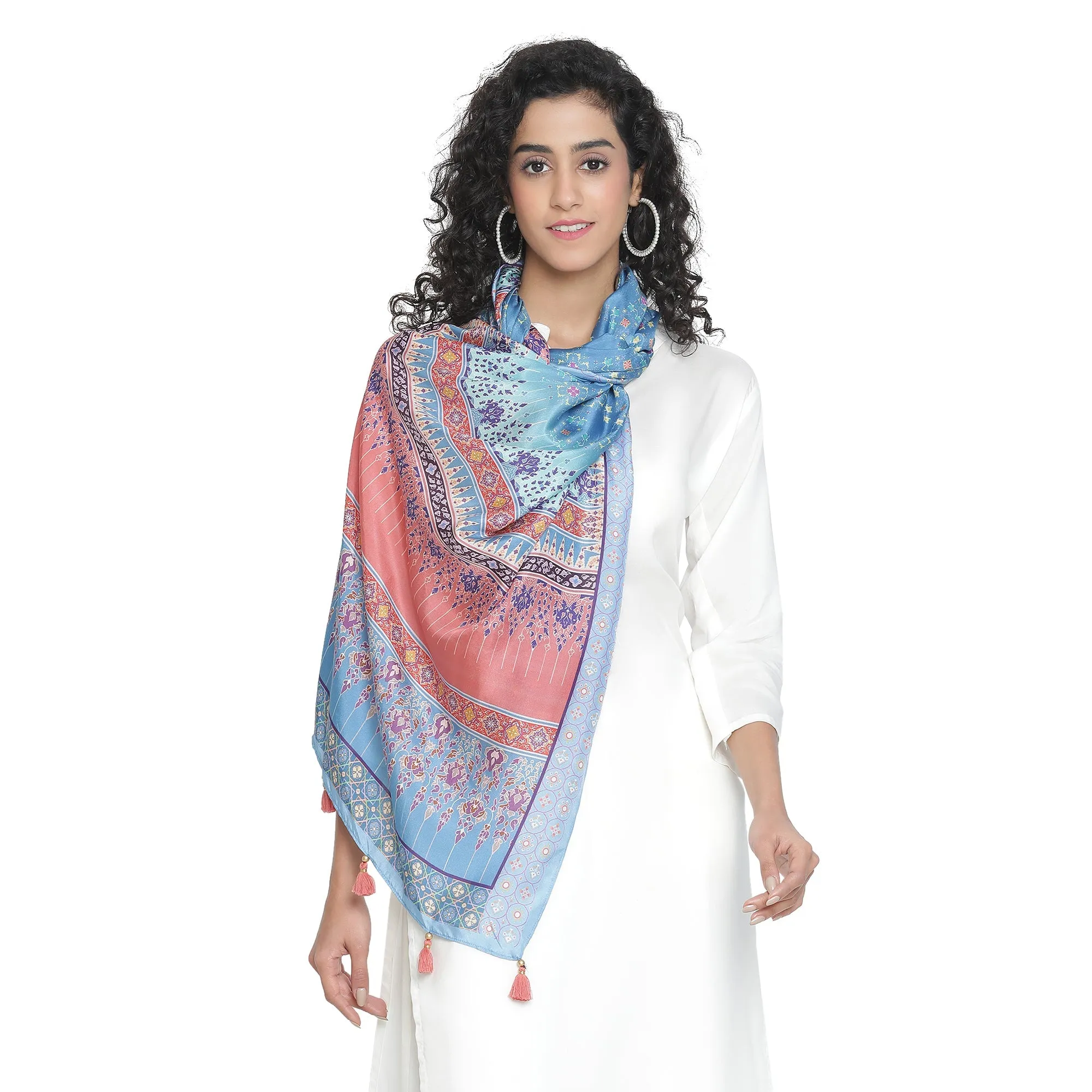 Abstract Printed Design Silk Stole