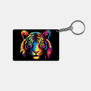 Abstract - Tiger: Printed Rectangle Keychain