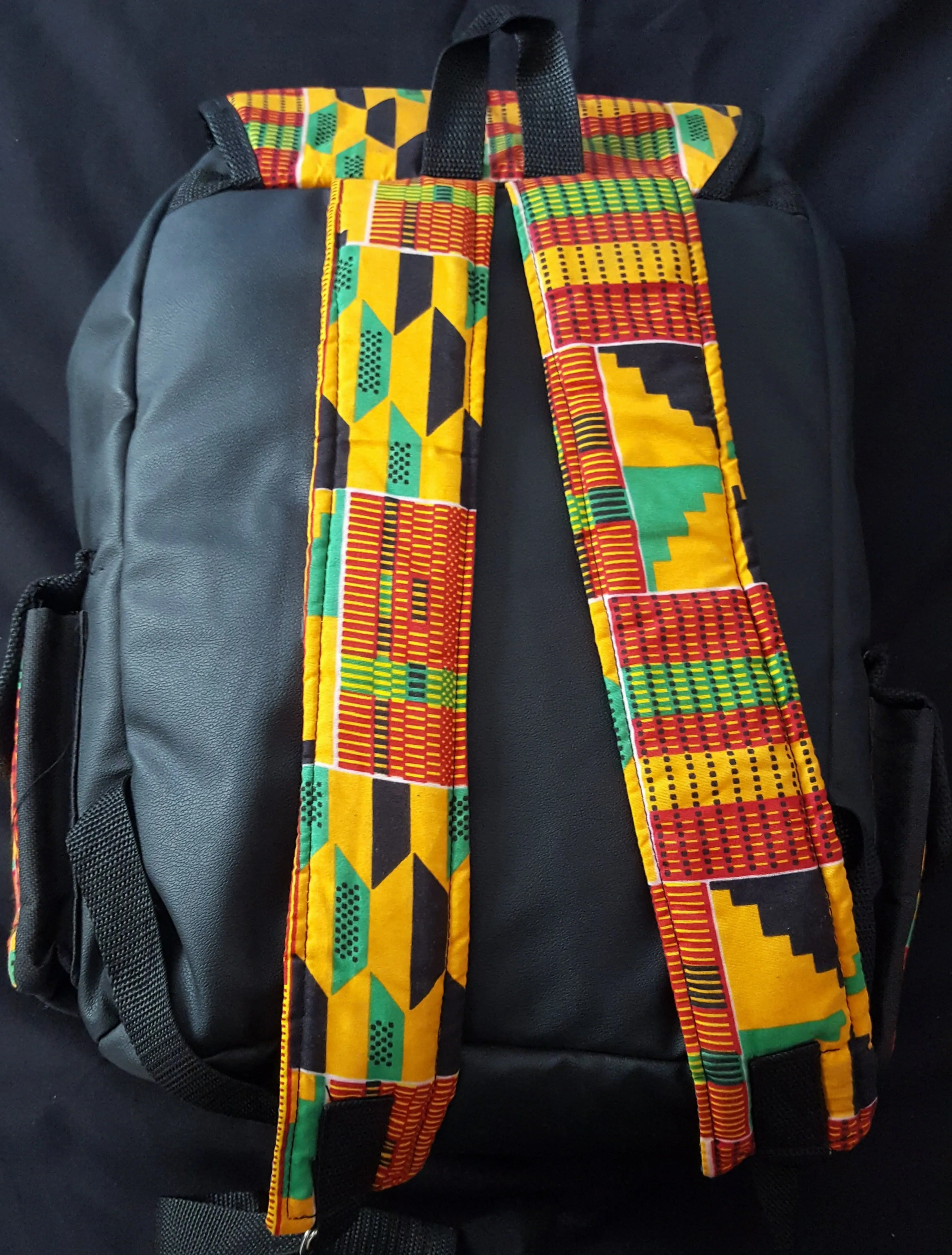 African Print & Vegan Leather Backpacks