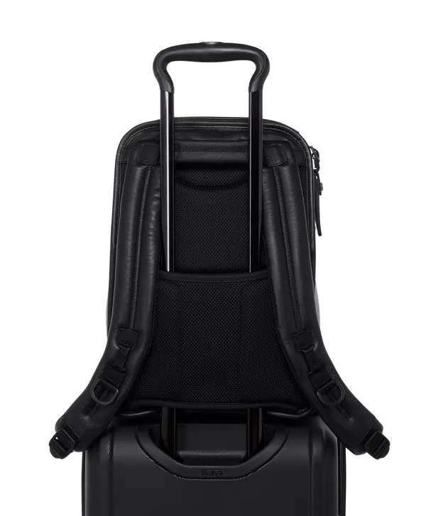 ALPHA 3 SLIM LEATHER BACKPACK - BLACK