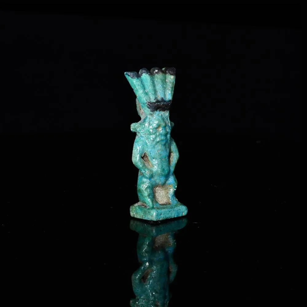 An Egyptian Faience Amulet of Bes, Third Intermediate Period - Late Period, ca. 1069 - 332 BCE