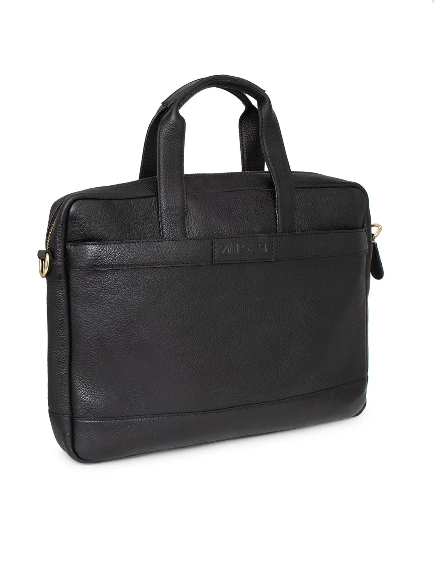 Argent Leather Portfolio Laptop Bag