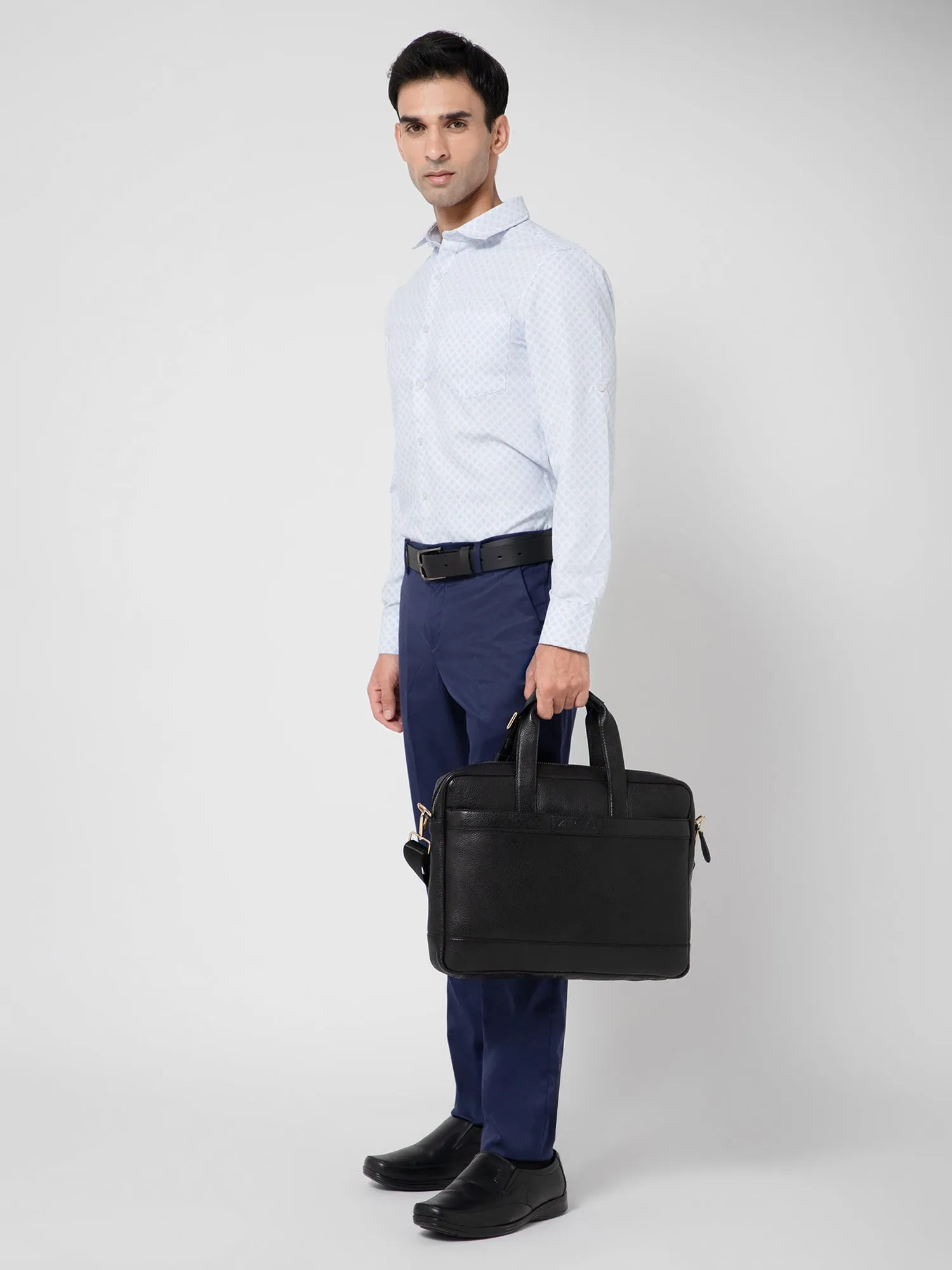 Argent Leather Portfolio Laptop Bag