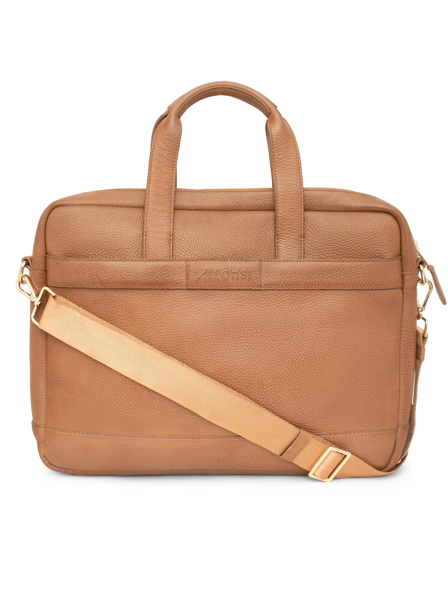 Argent Leather Portfolio Laptop Bag