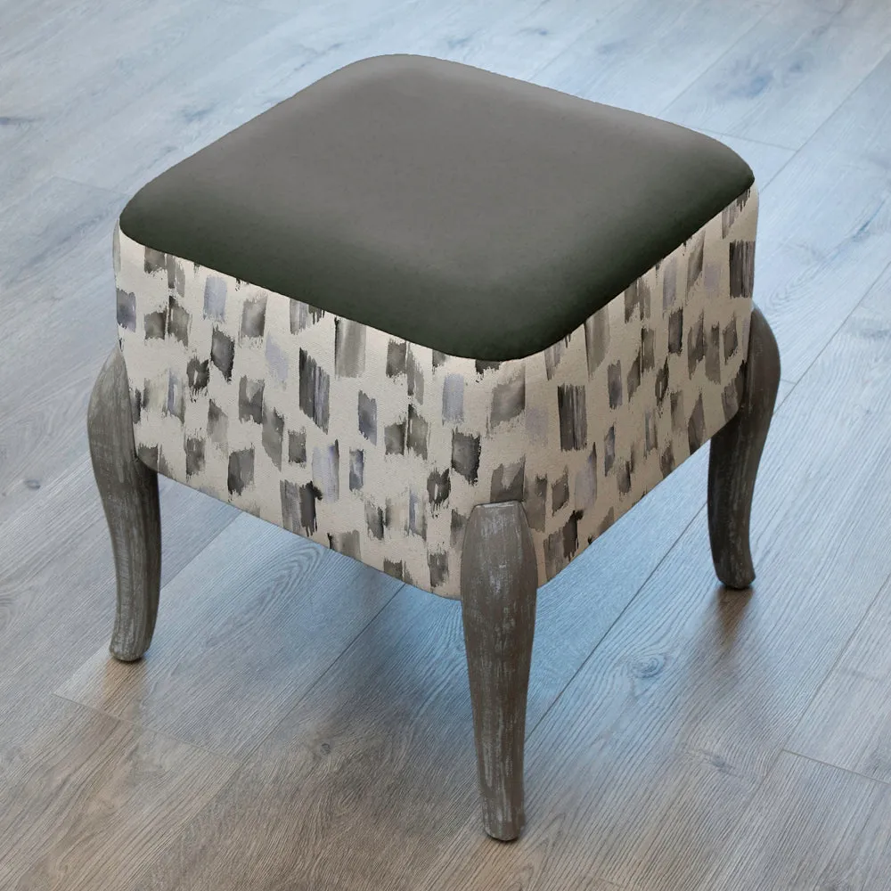 Arwen Printed Ralf Footstool Frost