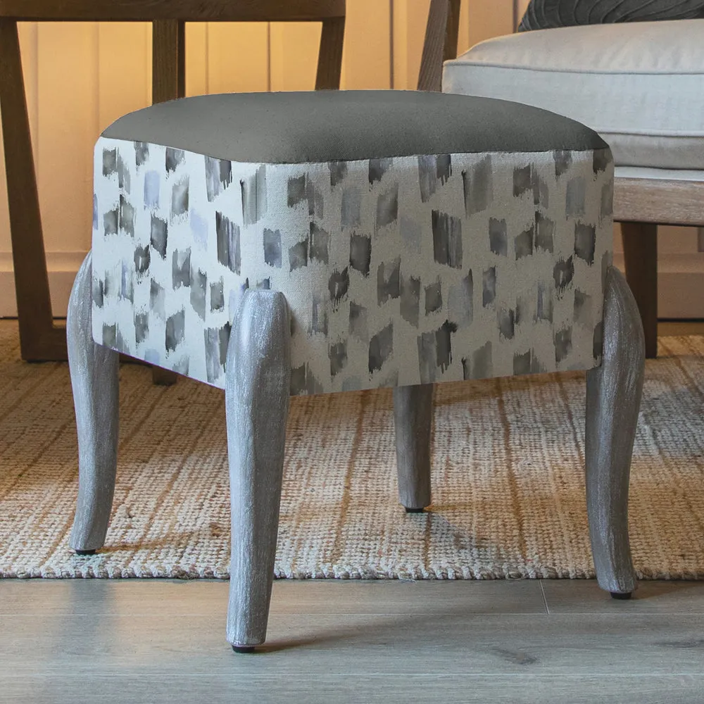 Arwen Printed Ralf Footstool Frost