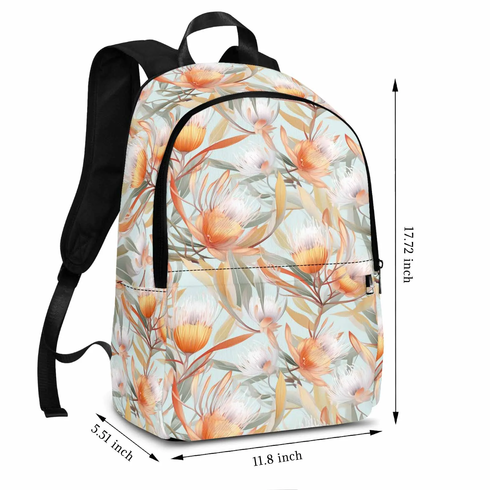 Australian Floral Green Adult Casual Backpack