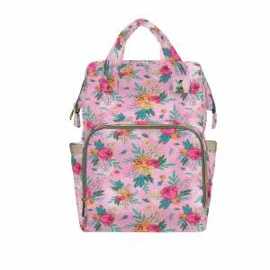 Australian Floral Pink  Diaper Bag Backpack