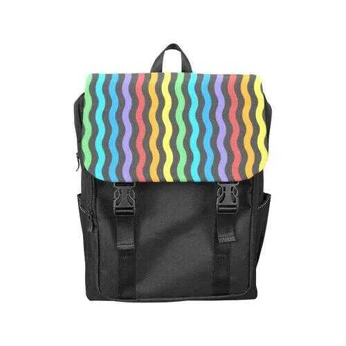 Backpacks, Vertical Rainbow Stripes Style Backpack Bag