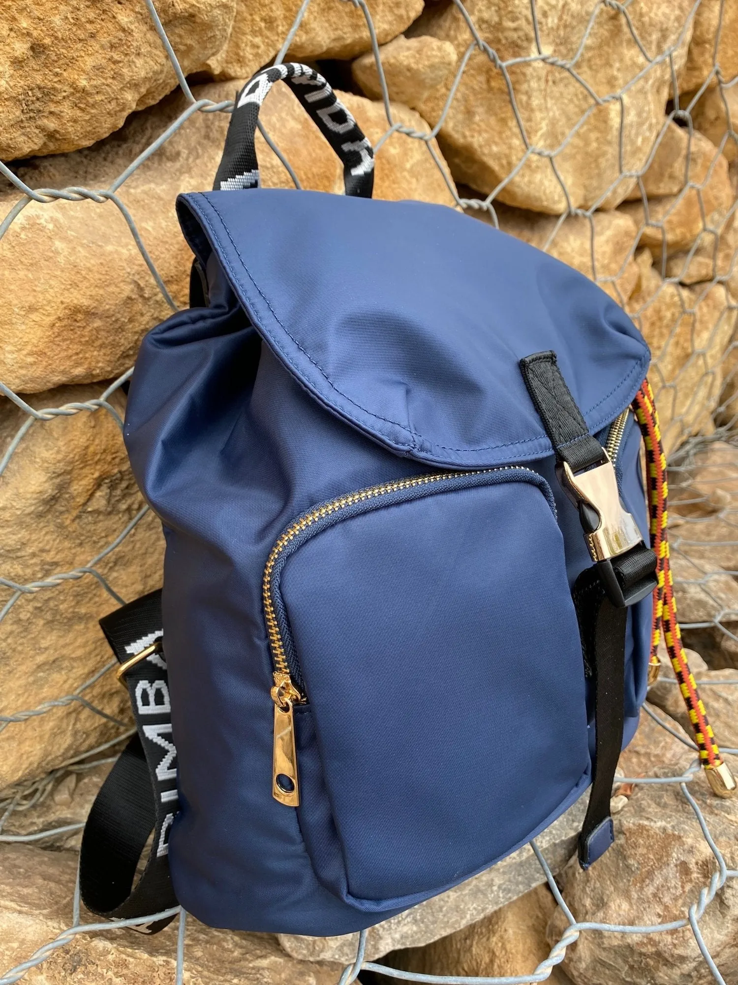 Belted Blue Backpack