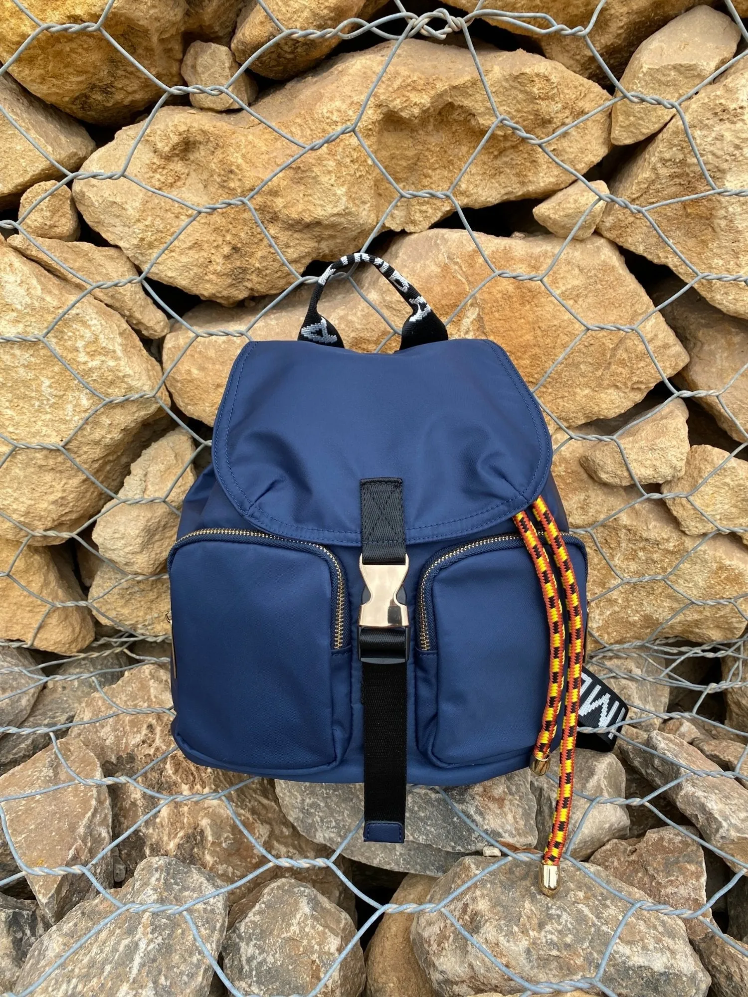 Belted Blue Backpack