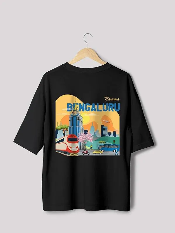 Bengaluru Hub Black Unisex Oversized T-Shirt