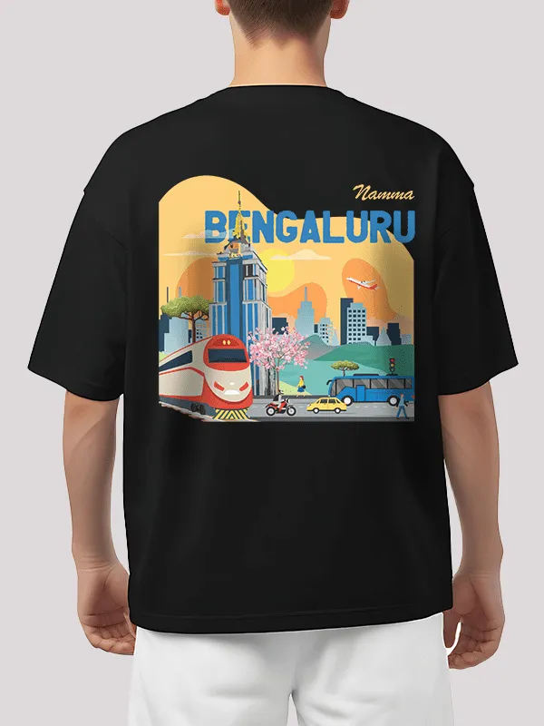 Bengaluru Hub Black Unisex Oversized T-Shirt