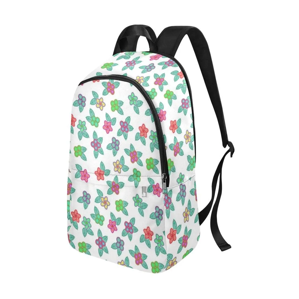 Berry Flowers White Backpack for Adult