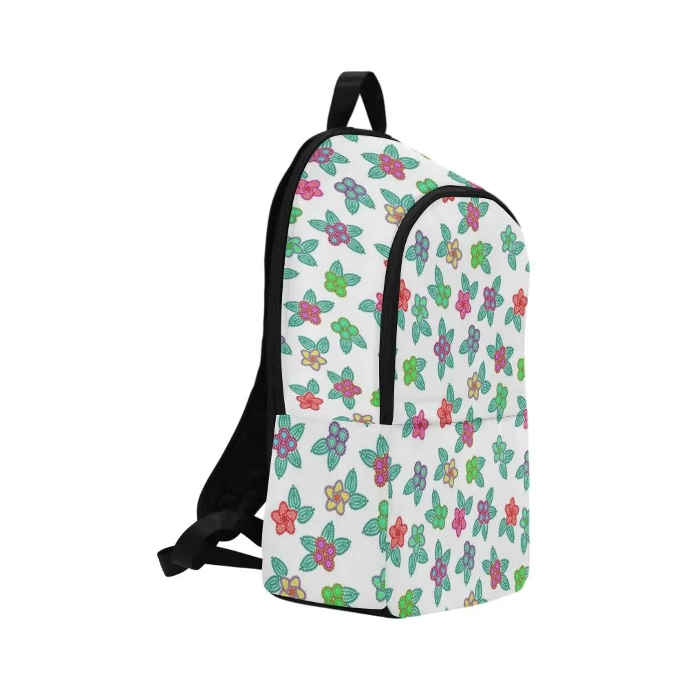 Berry Flowers White Backpack for Adult