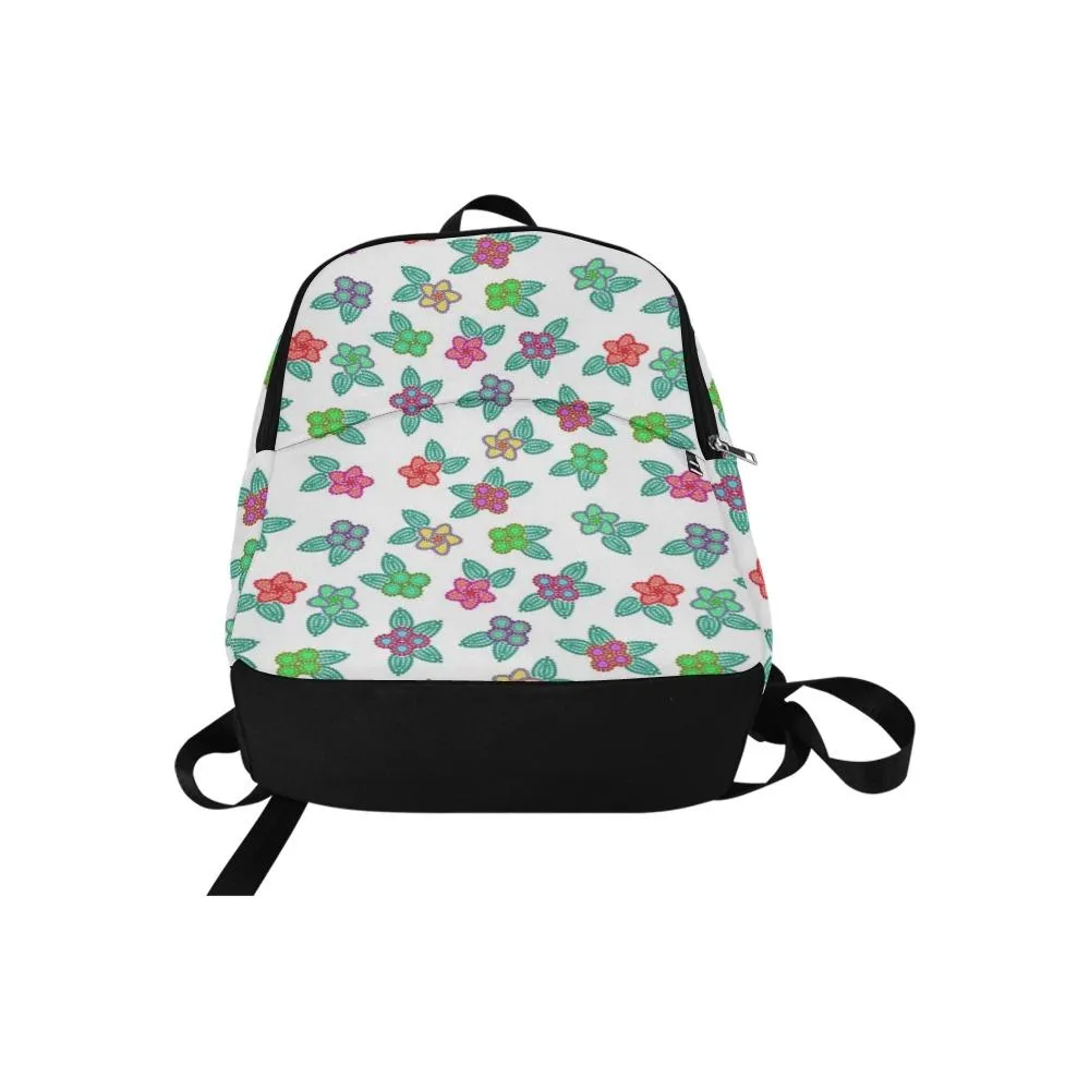 Berry Flowers White Backpack for Adult