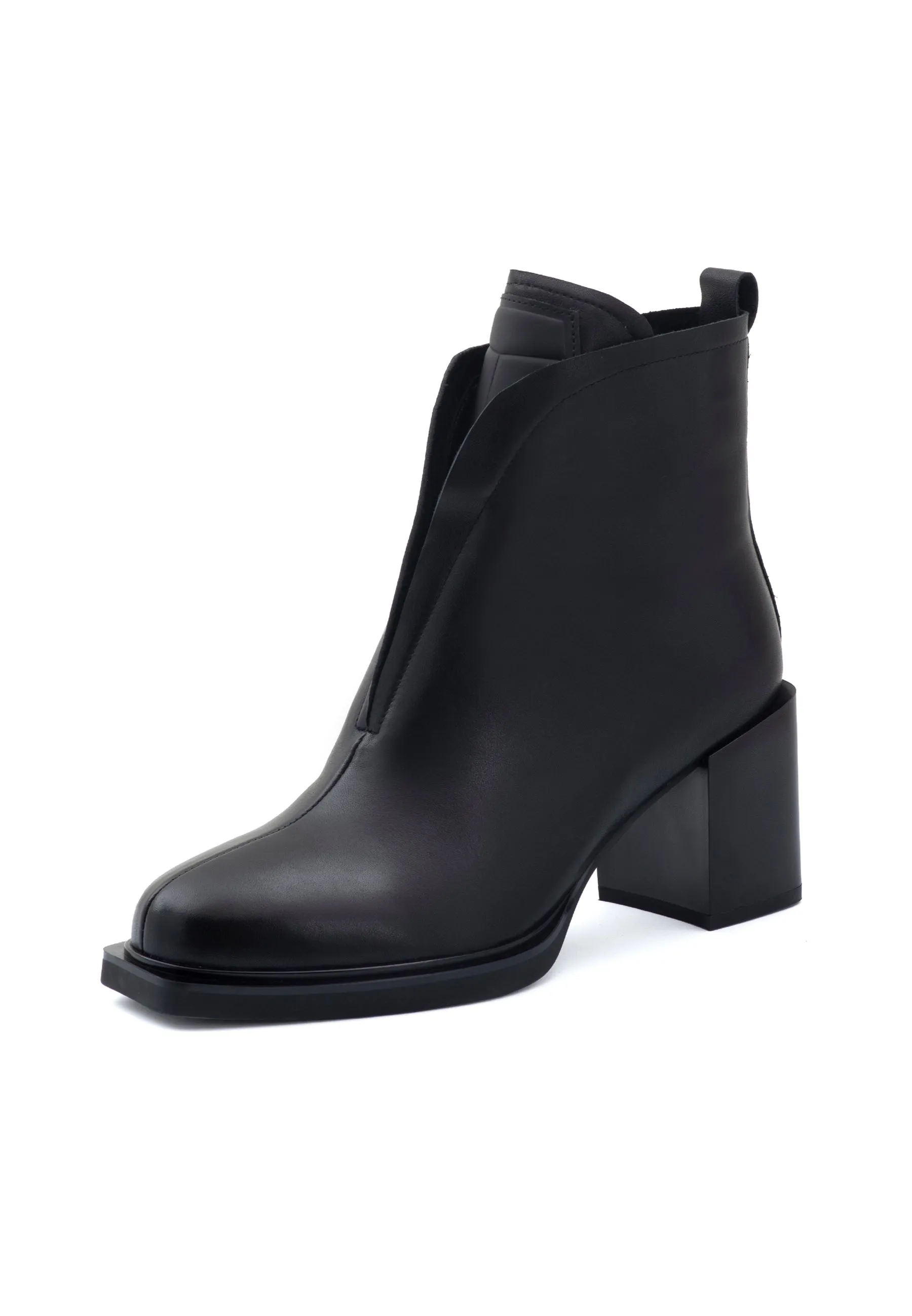 Black Block Heel Ankle Boots - Modern & Sleek Women’s Footwear