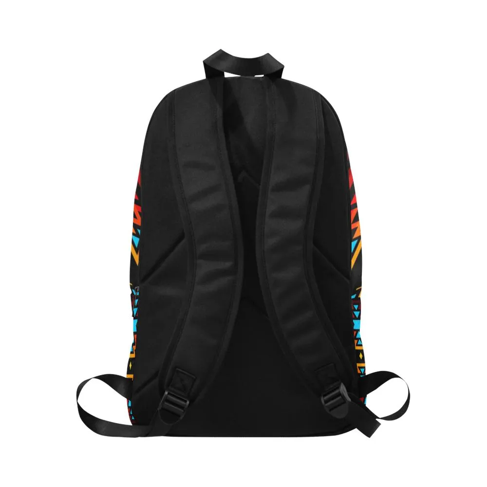 Black Fire Colors and Sky Large Backpack