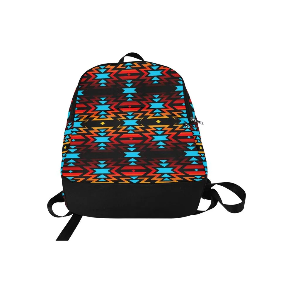 Black Fire Colors and Sky Large Backpack