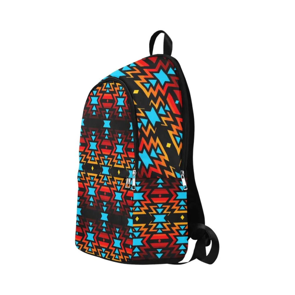 Black Fire Colors and Sky Large Backpack