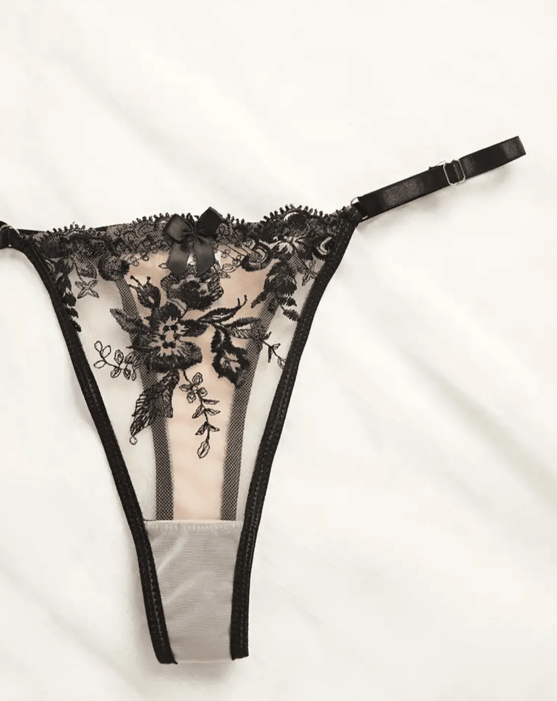 Black Lace Lingerie Set Garter