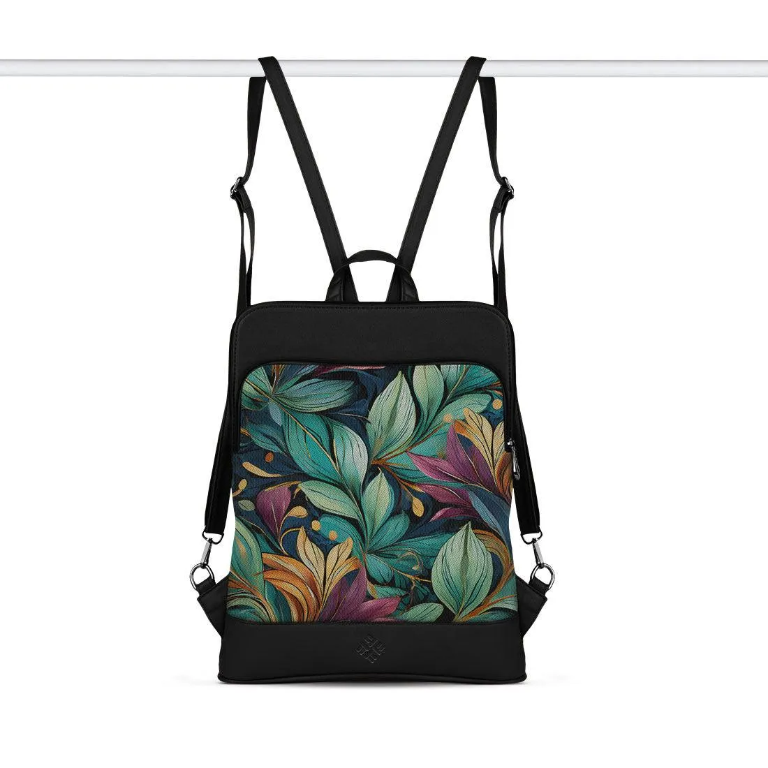 Black Laptop Backpack Leaf