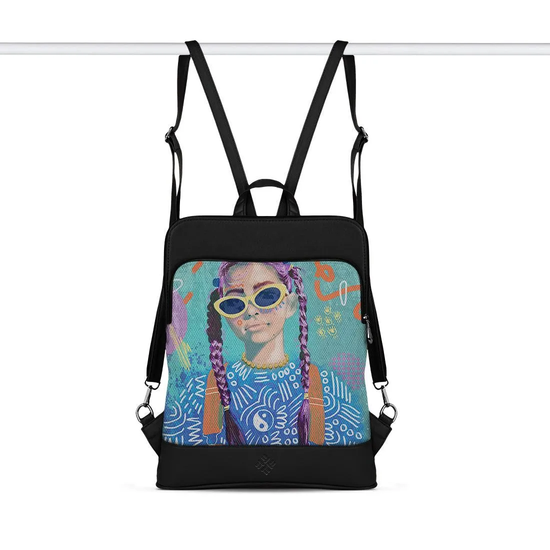 Black Laptop Backpack Lilac locks