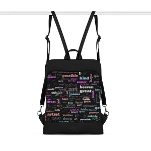 Black Laptop Backpack Positive Words