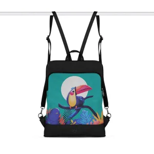 Black Laptop Backpack Tropical Bird