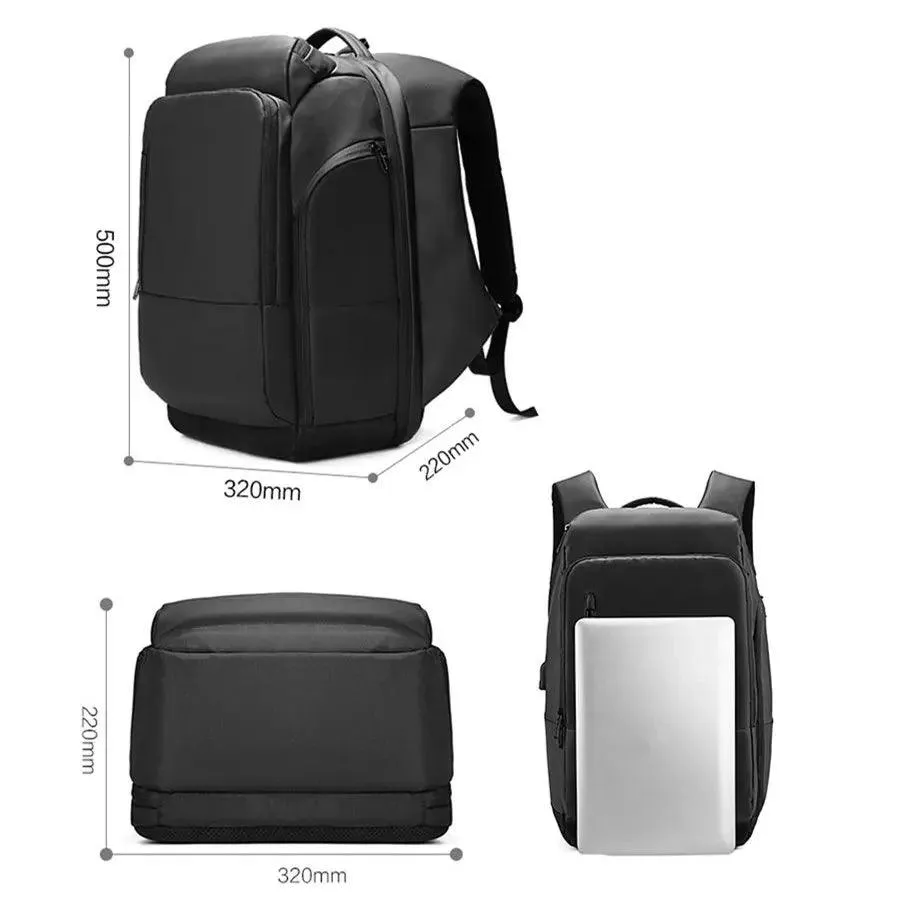 Black Laptop Cool Backpack For Men MCBO43 Waterproof Functional Backpacks