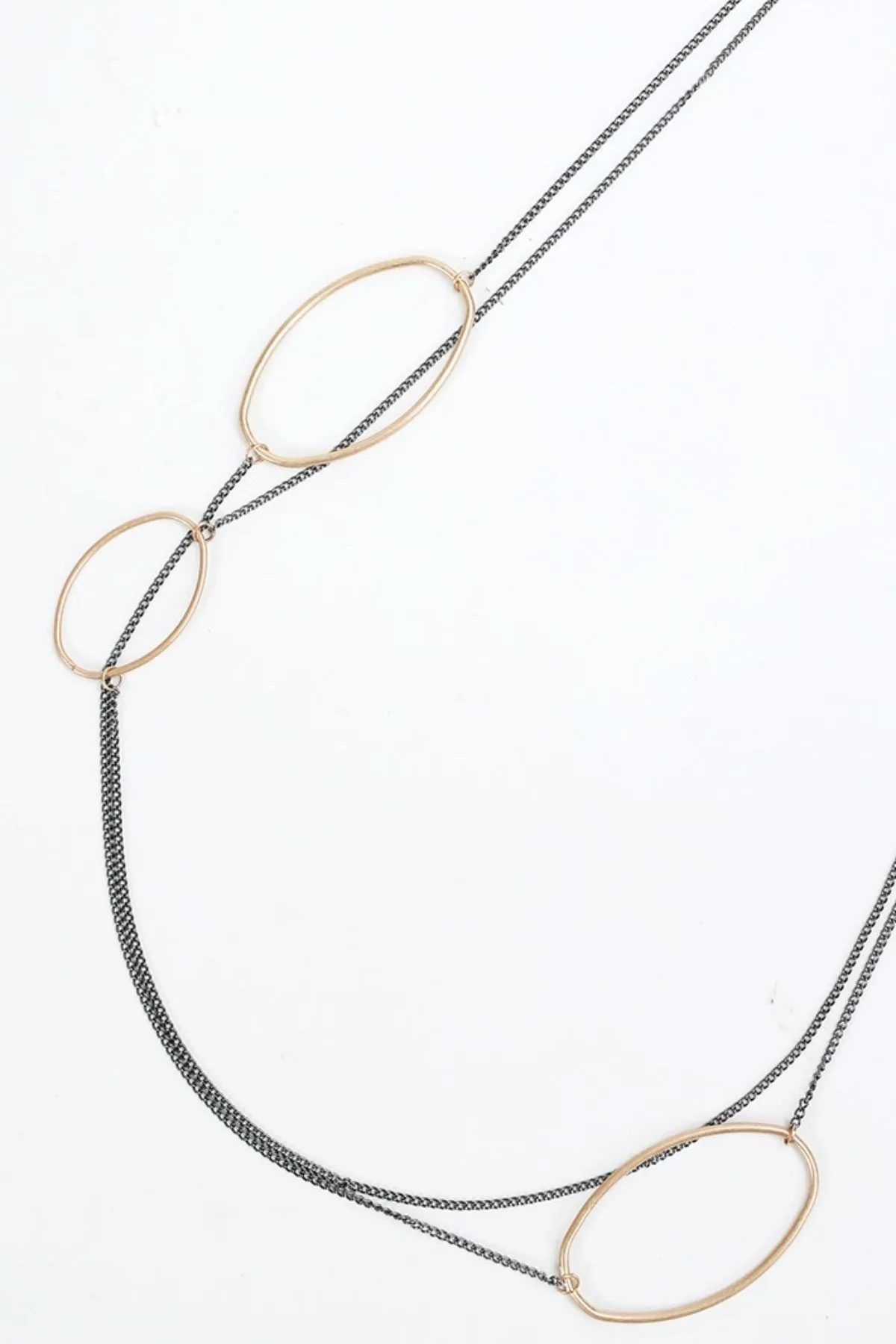 Black Link Long Necklace