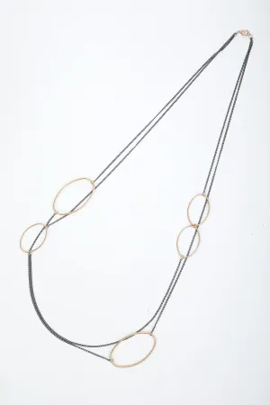 Black Link Long Necklace