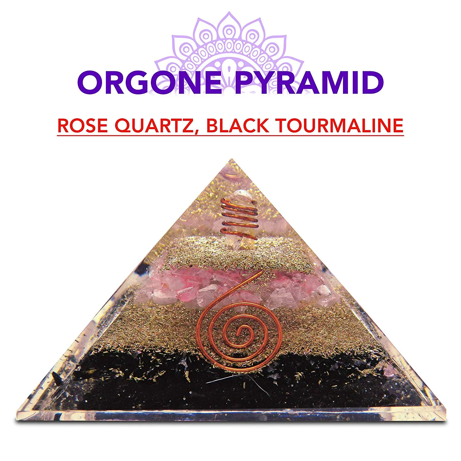 Black Tourmaline Rose Quartz Orgone Pyramid Reiki Chakra Balancing