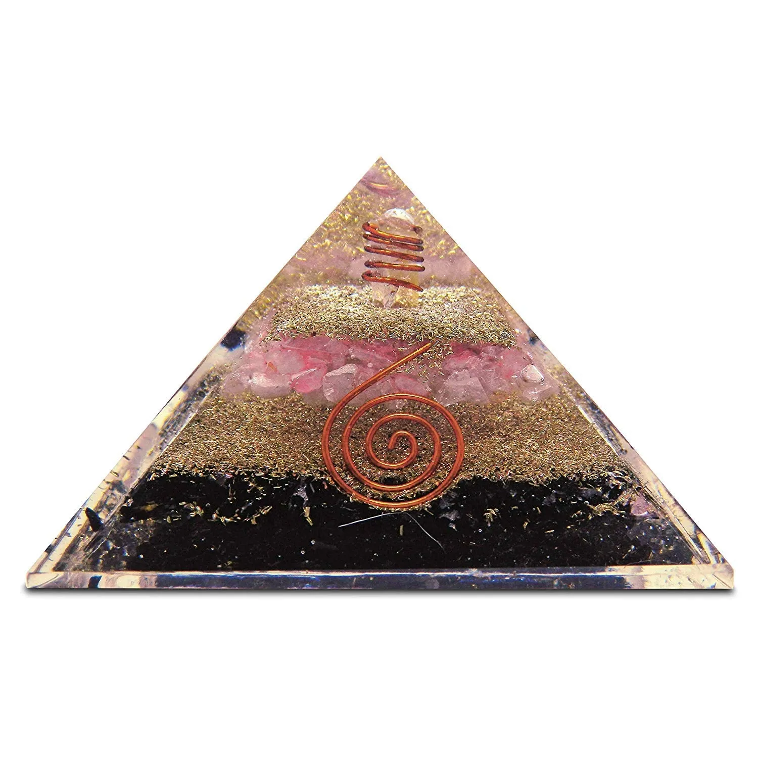 Black Tourmaline Rose Quartz Orgone Pyramid Reiki Chakra Balancing