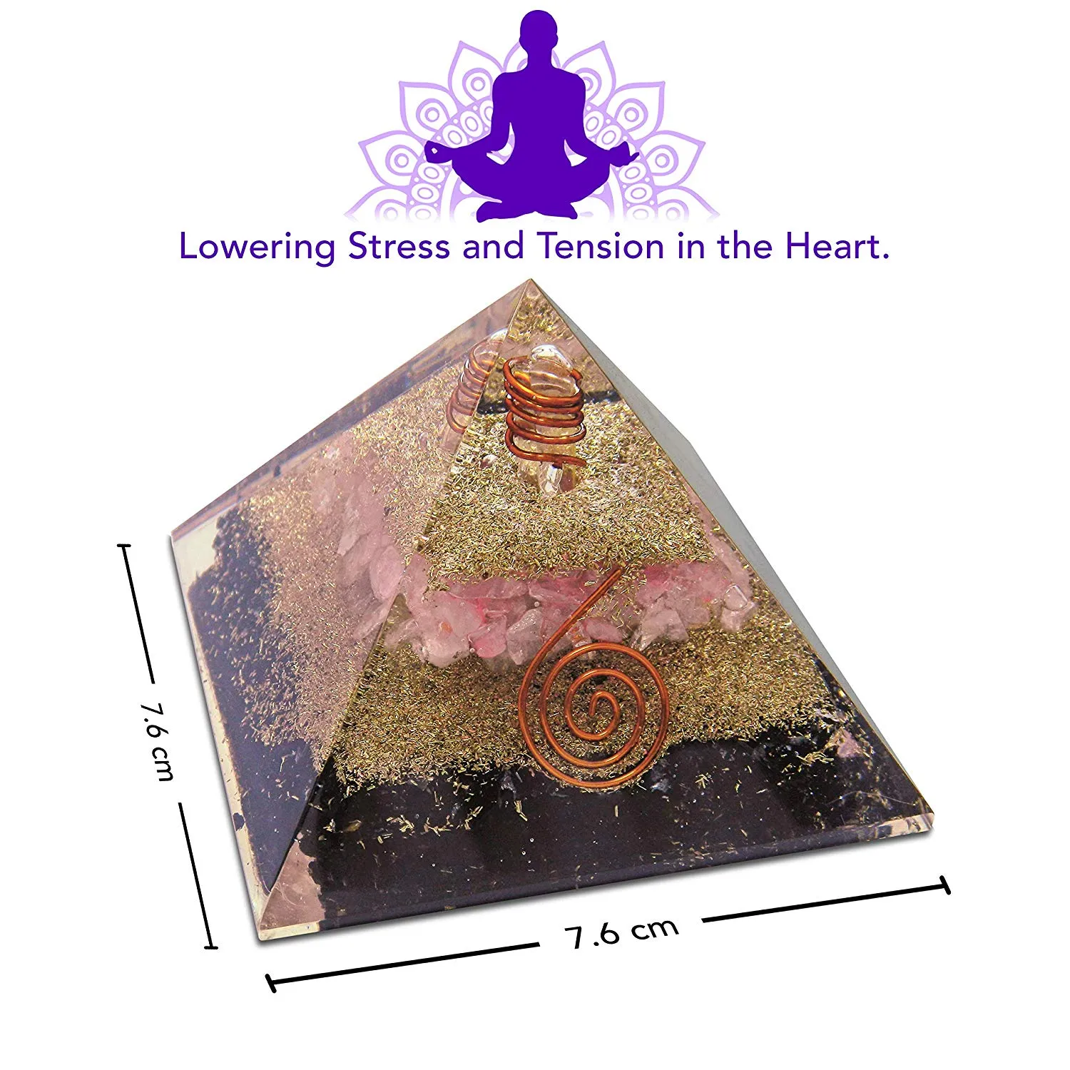 Black Tourmaline Rose Quartz Orgone Pyramid Reiki Chakra Balancing