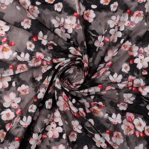 Black Watercolor Pure Cotton Printed Fabric Material